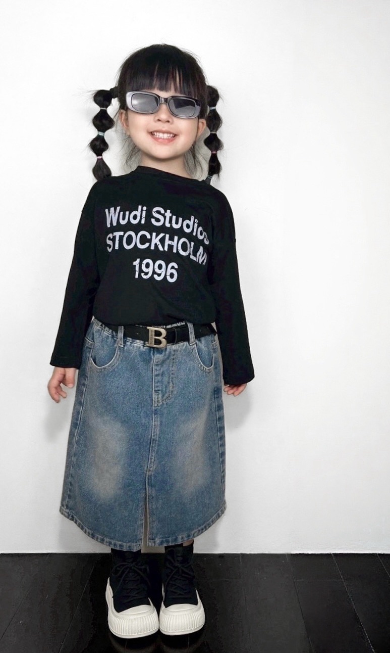 美式復古字母長袖TEE