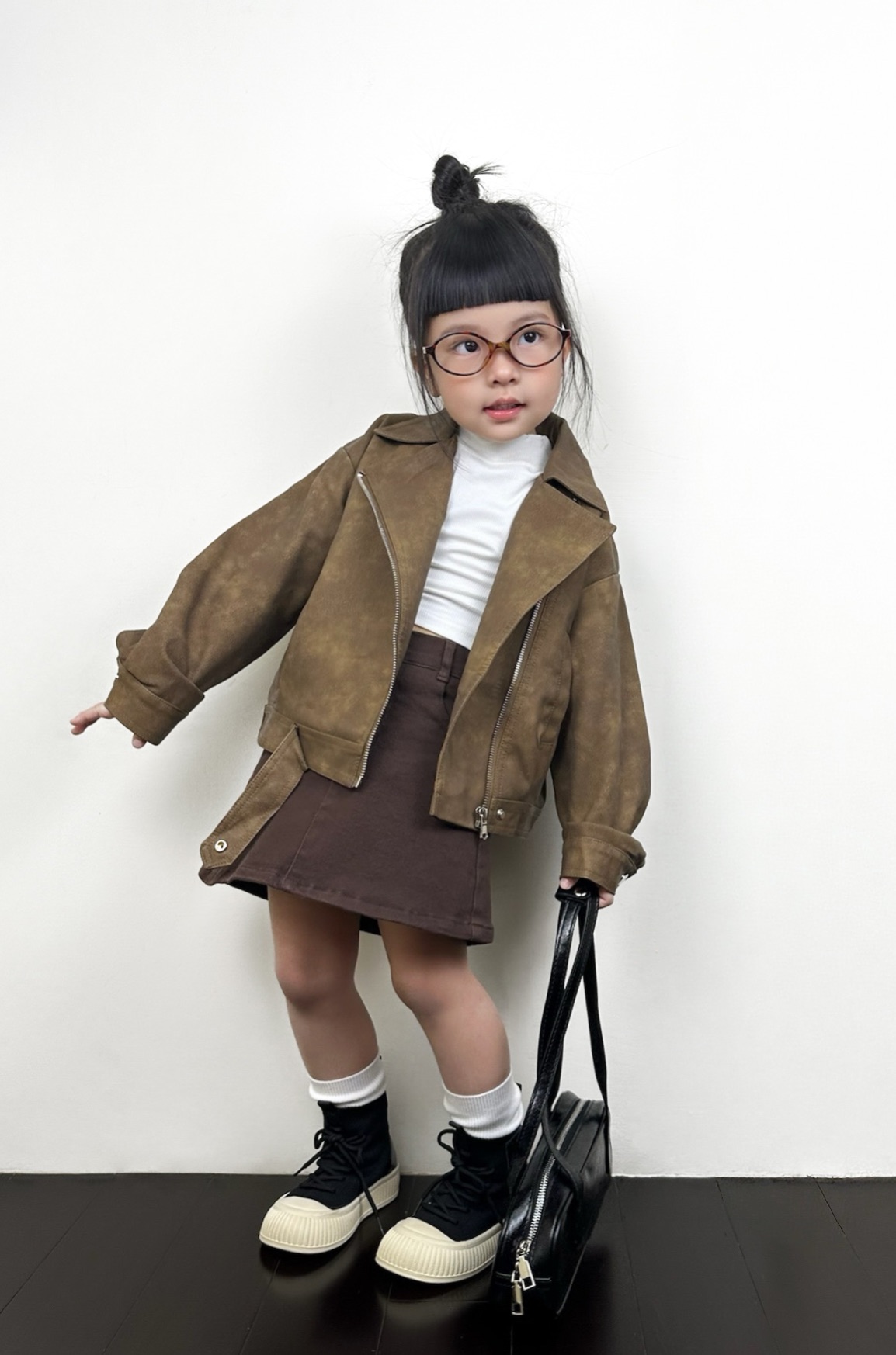 復古仿麂皮 霧面皮革夾克