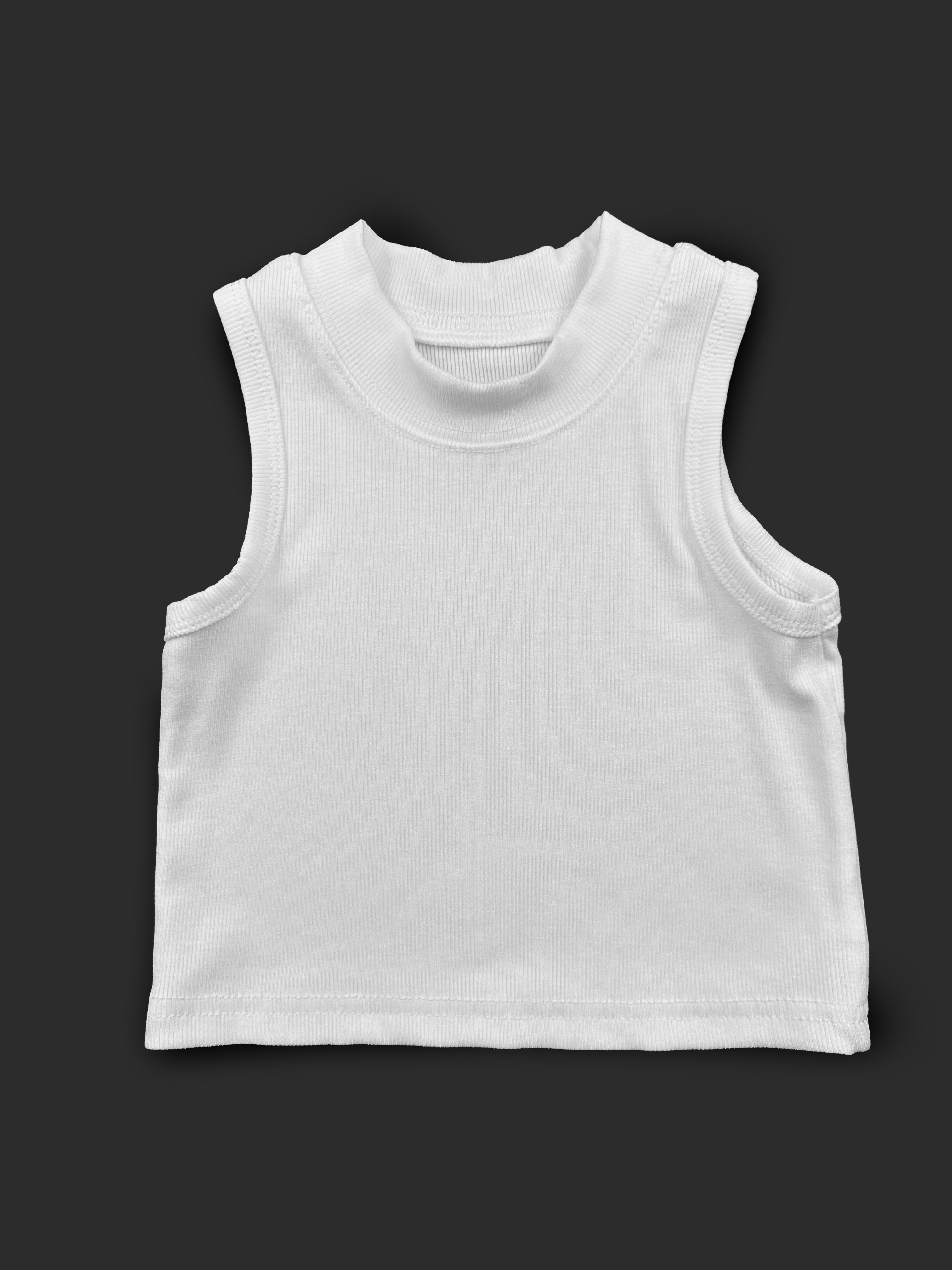 微高領螺紋背心