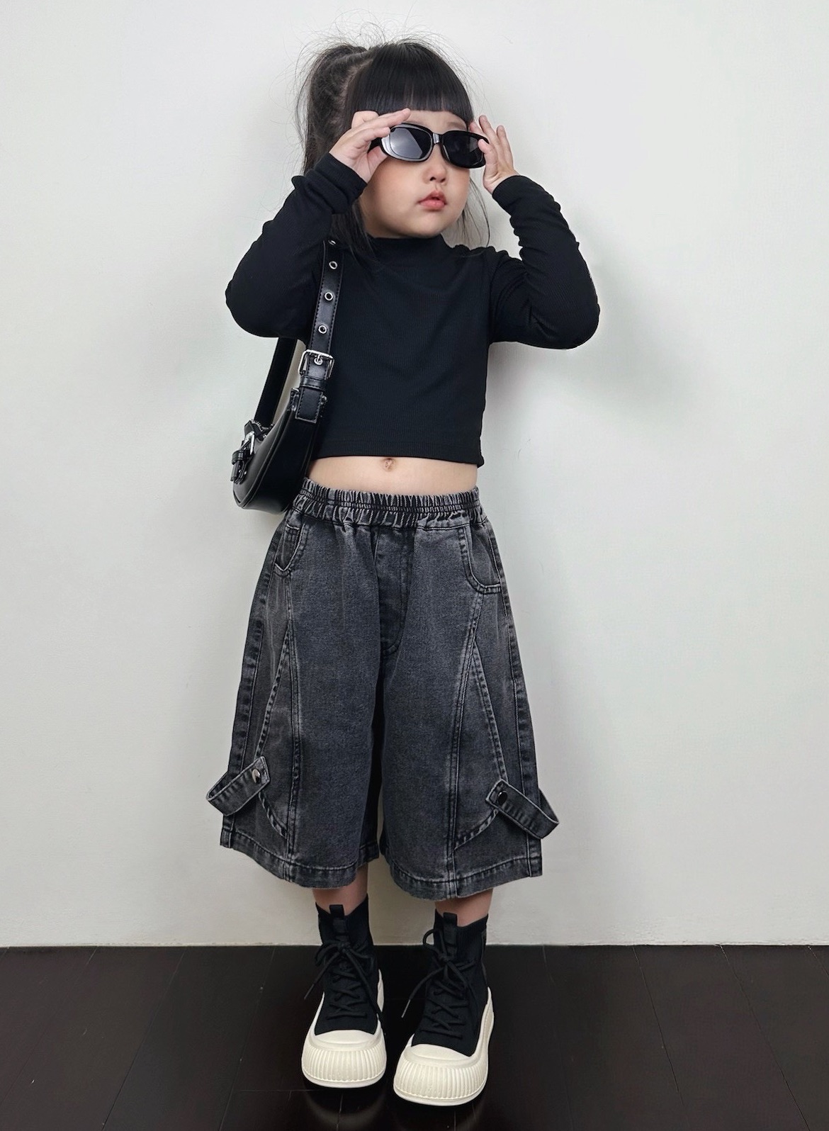 霧黑丹寧五分工裝褲｜Fog Black Utility Shorts