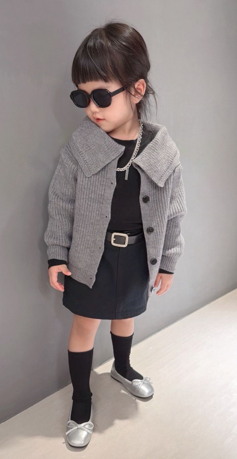 韓系大翻領針織外套