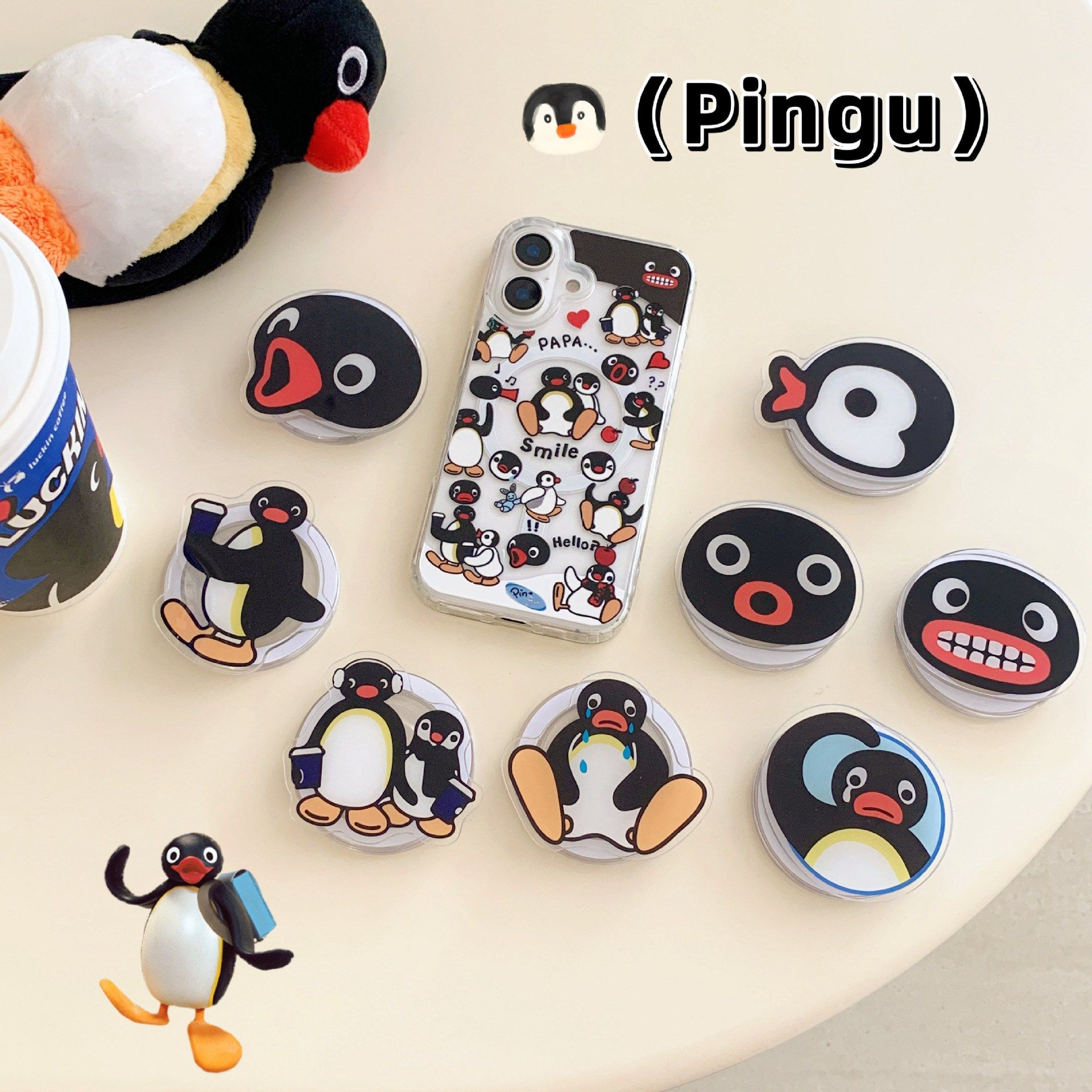 11 p.m. | 卡通可愛pingu企鵝插圖磁吸支架iPhone手機殼（有plus/air）