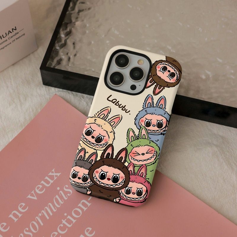 11 p.m.| 卡通可愛 彩色拉布布插圖 菲林二合一 防摔iPhone手機殼（有11pro/plus/16e/air）