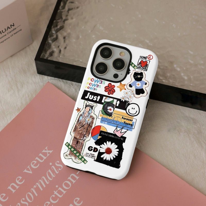 11 p.m. |個性塗鴉 小雛菊插畫磁吸支架二合一 iPhone手機殼（11-17，有11pro/plus/16e）