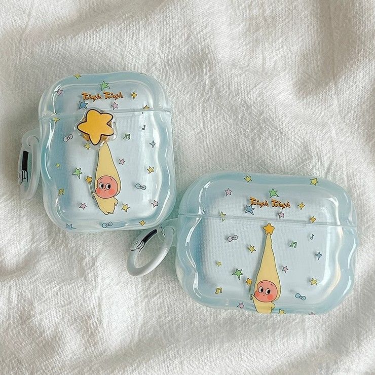 11 p.m. | 萌萌可愛 透藍星星人 立體旋轉星星 AirPods保護套