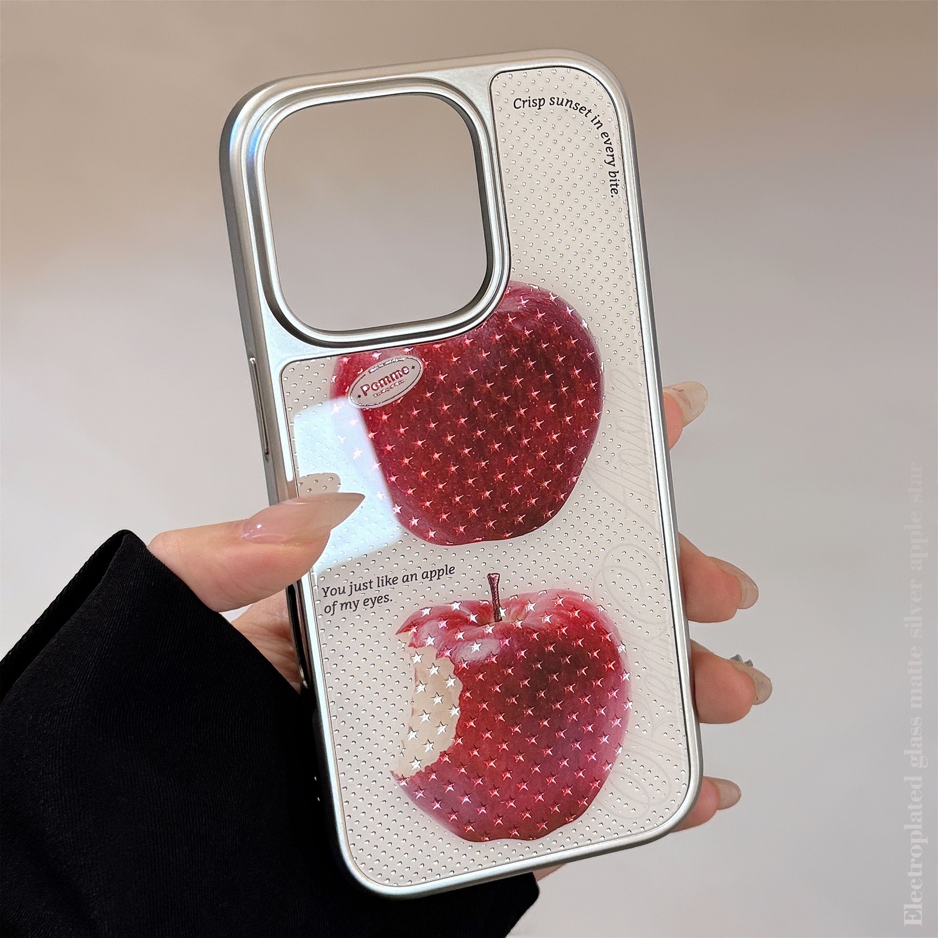 11 p.m.| ins質感小眾 迷你星星蘋果 電鍍銀邊 iPhone手機殼（11-17有plus）
