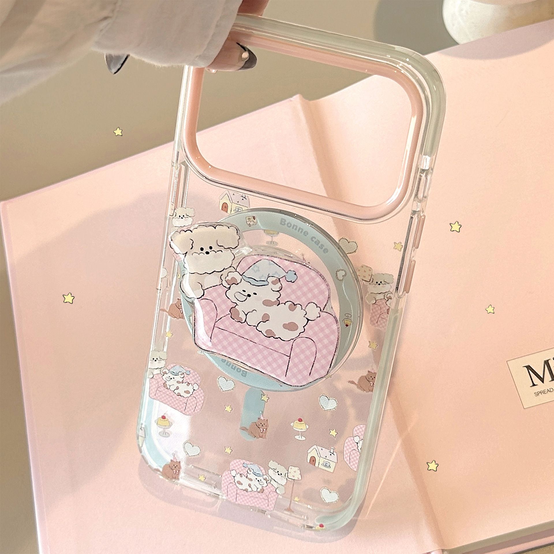 11 p.m.| ins可愛 沙發小狗 磁吸支架 iPhone手機殼（11-17）