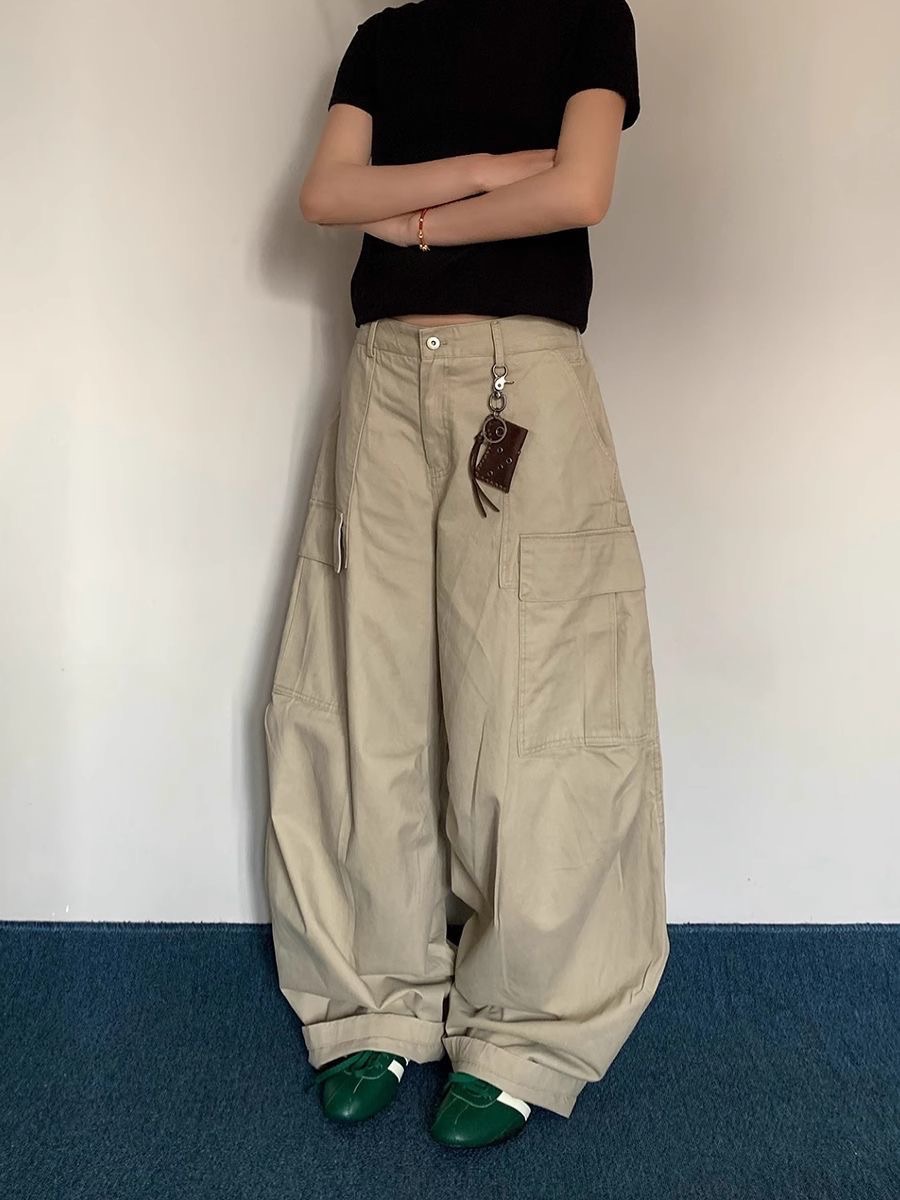 ★美式復古寬鬆工裝褲★（西裝褲材質）