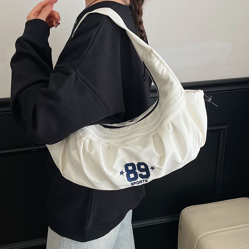 美式大容量復古腋下手提包