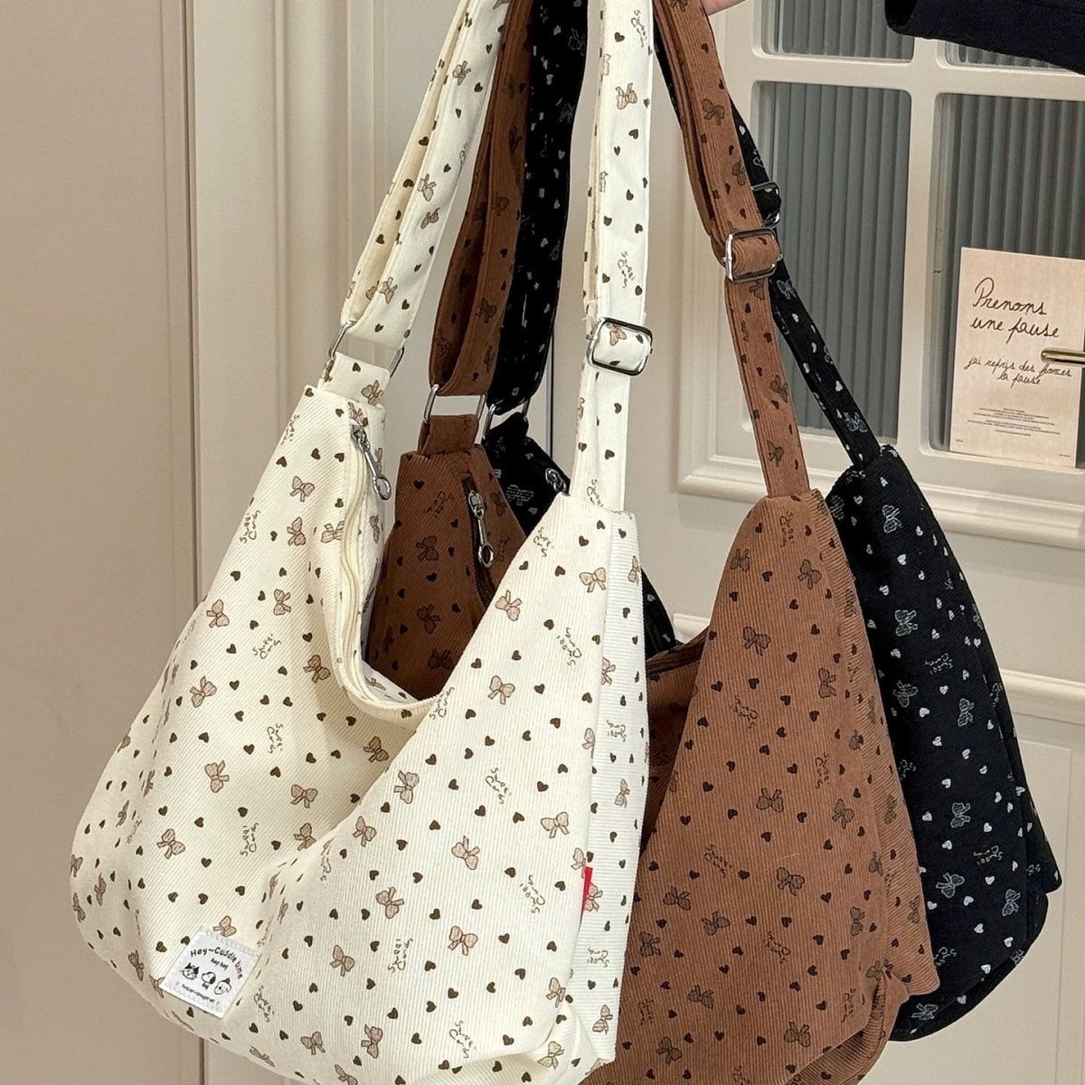 韓系大容量燈芯絨上課通勤包