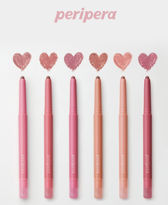 peripera 雙頭愛心豐唇唇線筆 페리페라 퍼피 플럼핑 듀 립펜슬 6 Colors