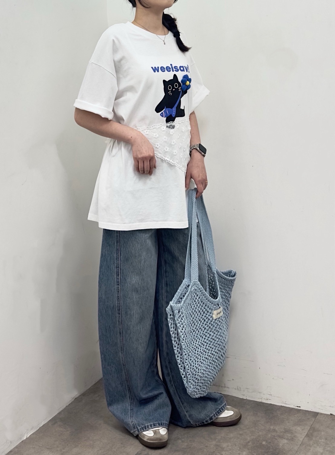 zoezoe.co小貓咪立體花棉tee（96015）