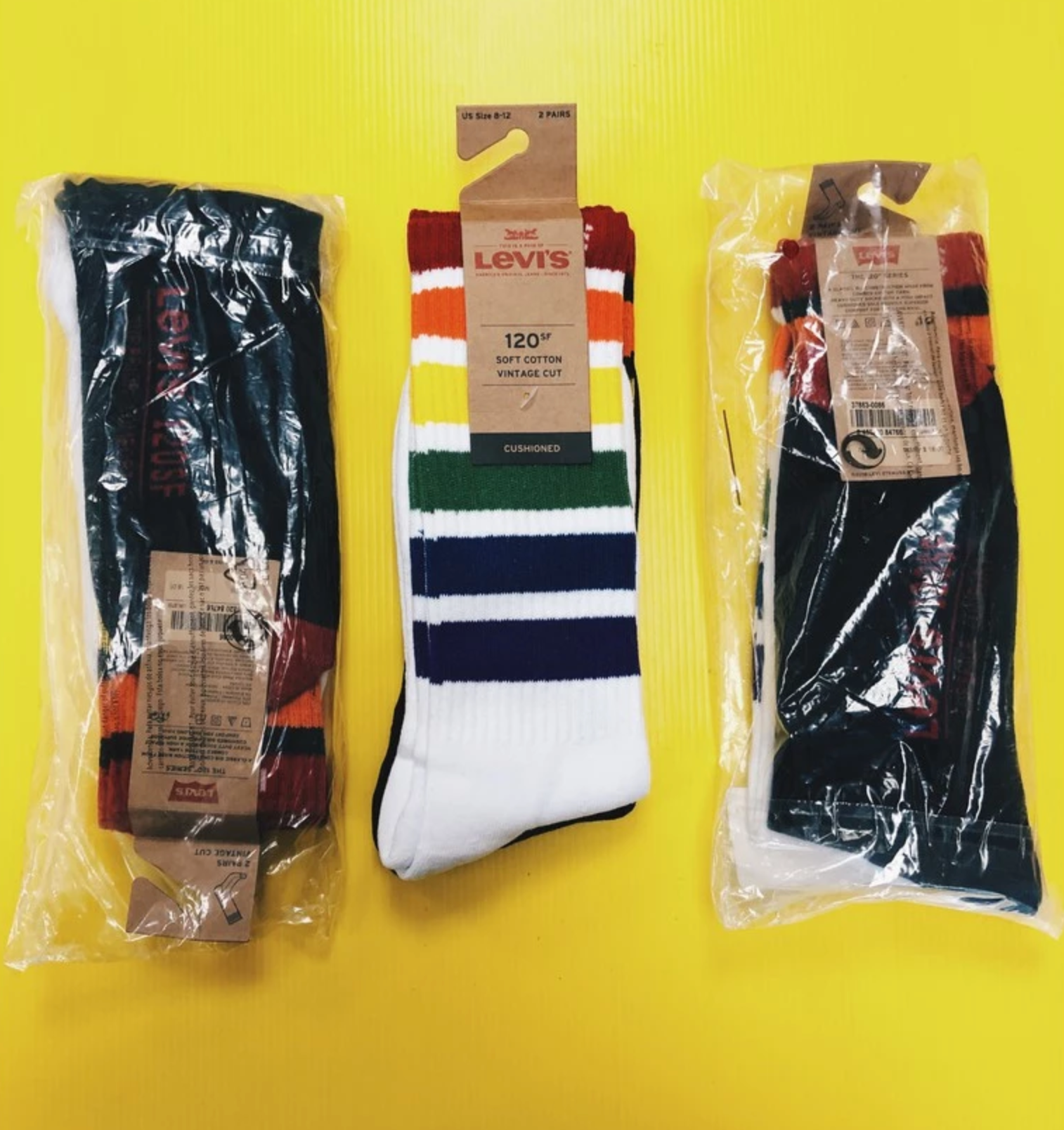 Levi’s 彩虹條紋黑白襪組