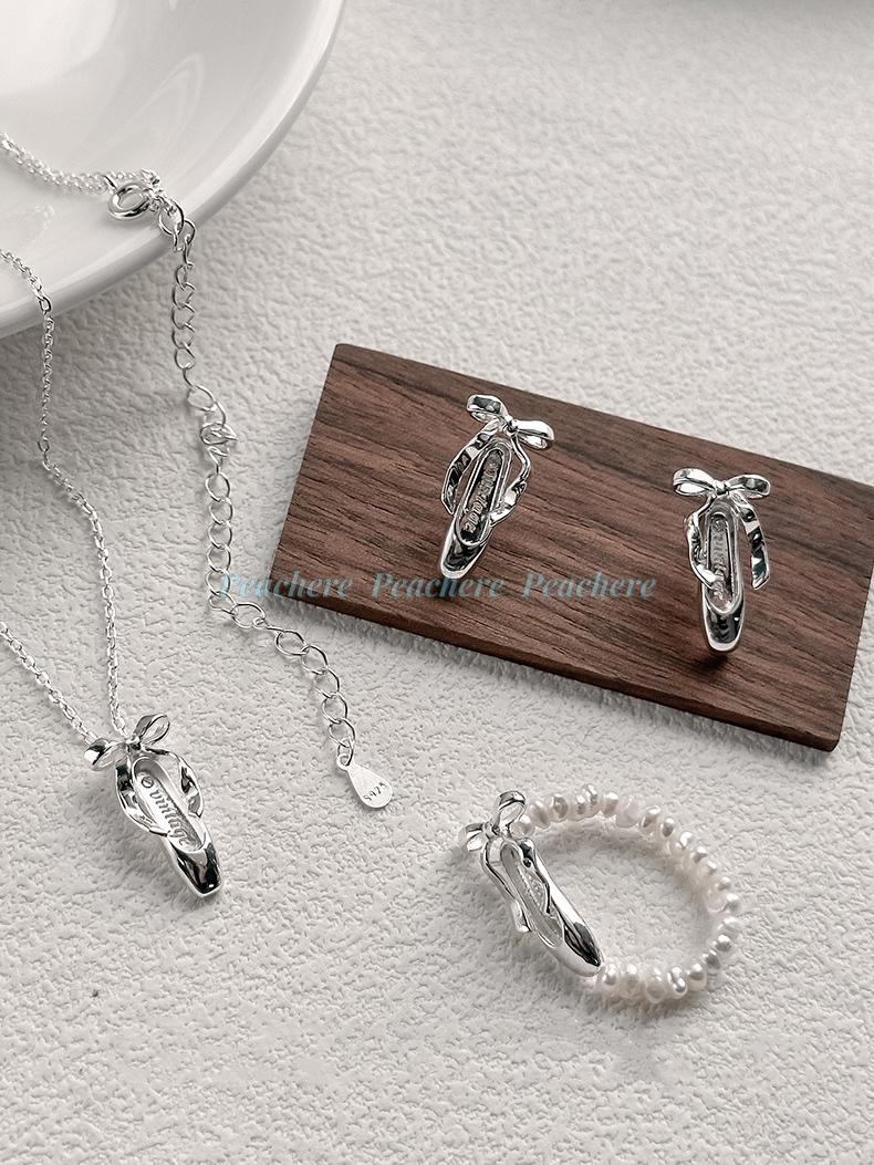 Pointe Poem芭蕾舞鞋耳項鍊/耳釘｜s925優雅小眾氣質