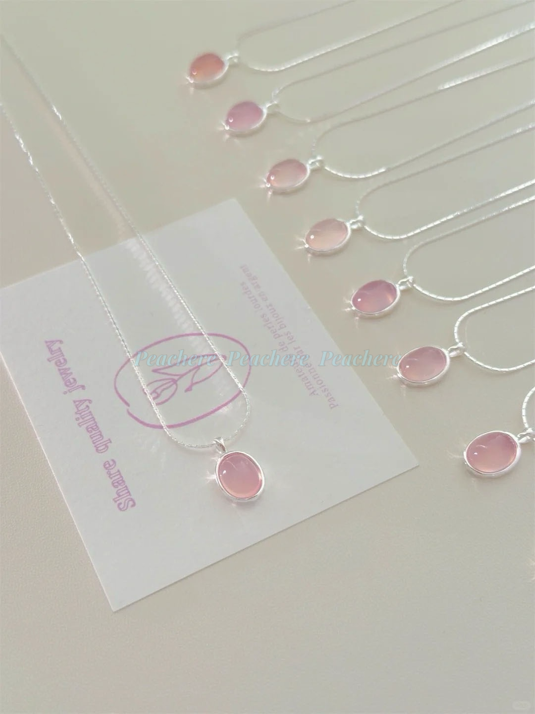 晨曦露光 ｜s925粉玉髓寶石感氣質鎖骨鍊