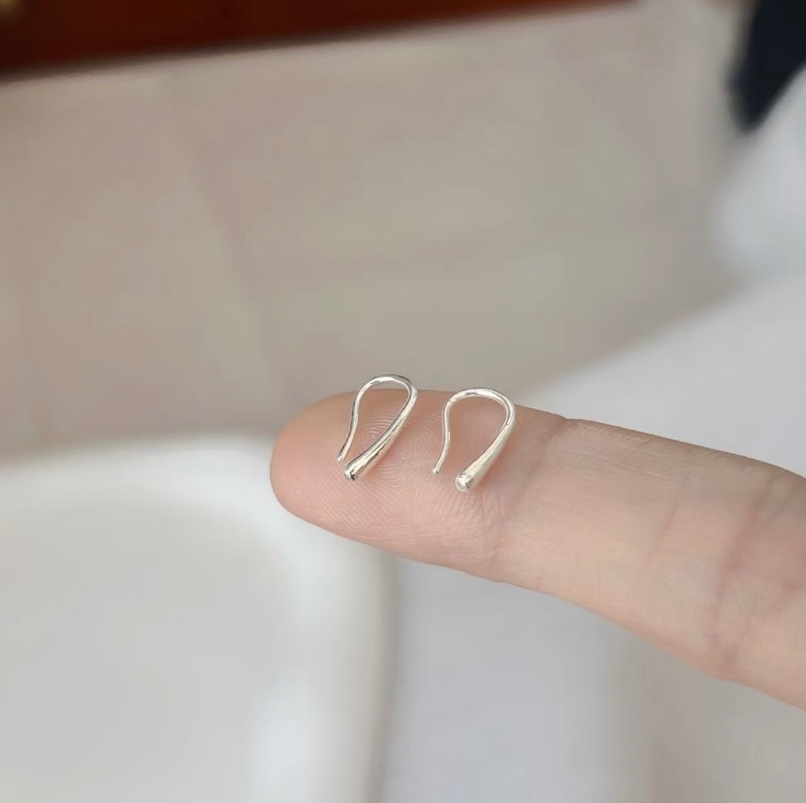 足銀999 簡約百搭水滴耳環