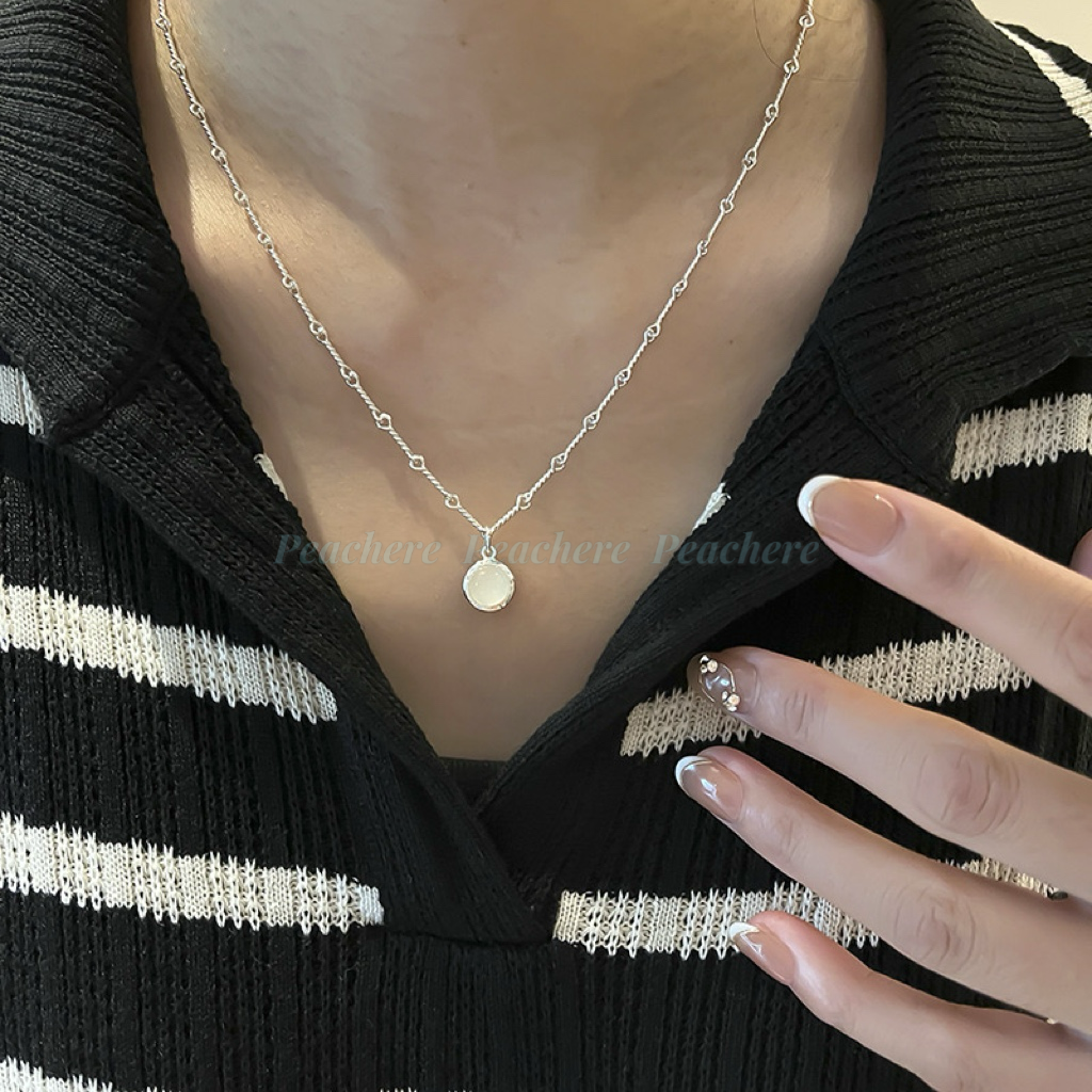 s925 小眾黑白瑪瑙項鍊