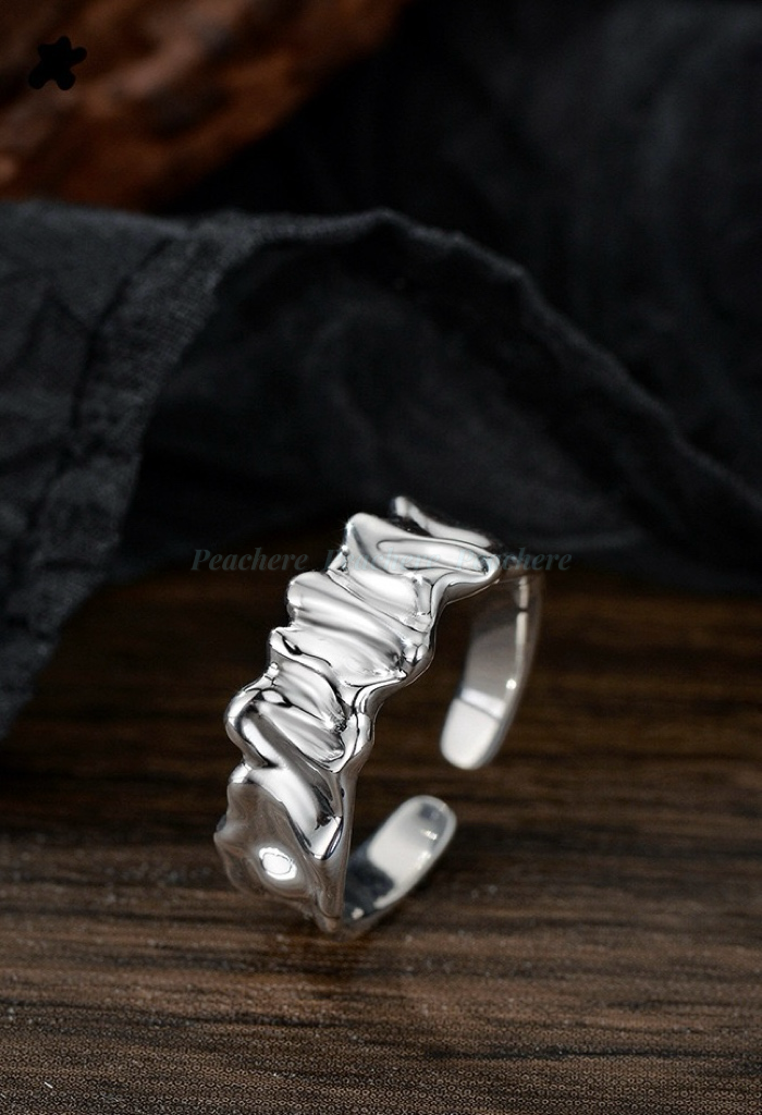 s925 簡約漣漪開口戒