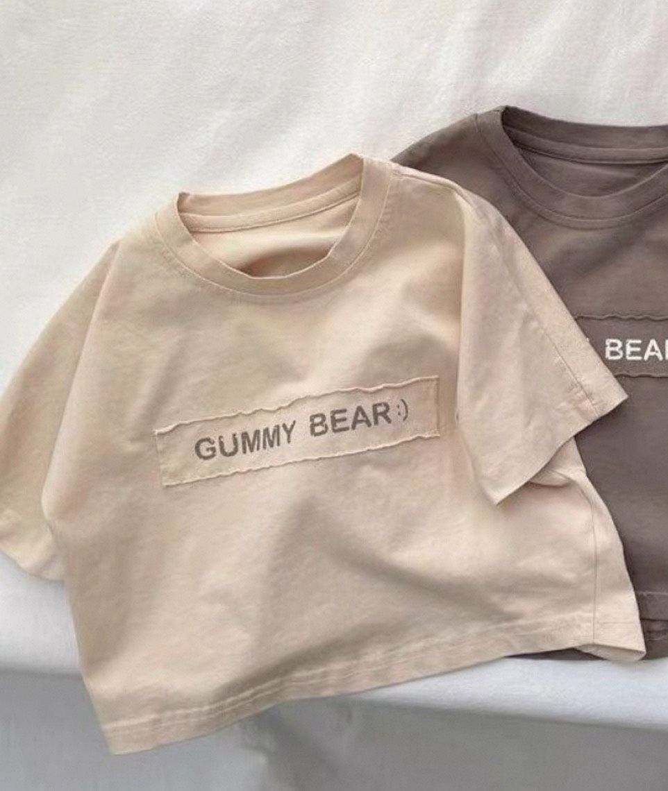 簡約GUMMY BEAR短TEE(杏)