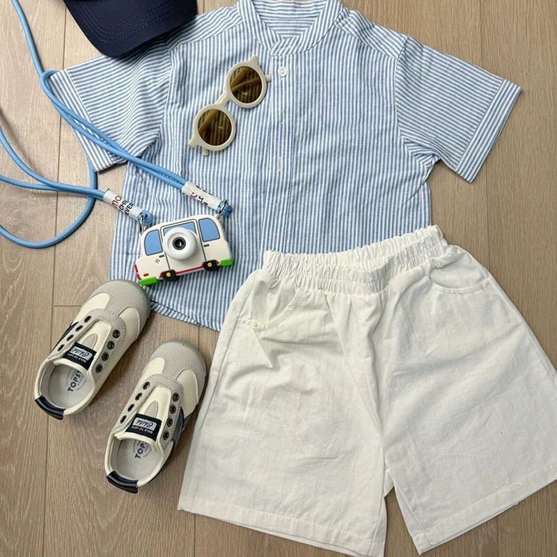 條紋挽袖襯衫套裝(不附其他配件)