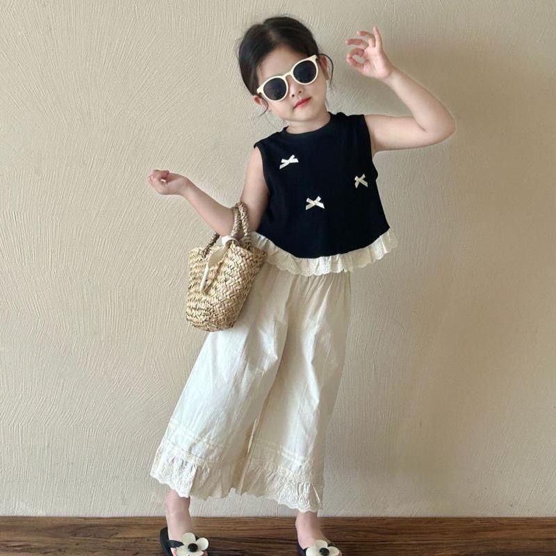 法式女孩蝴蝶結長褲套裝