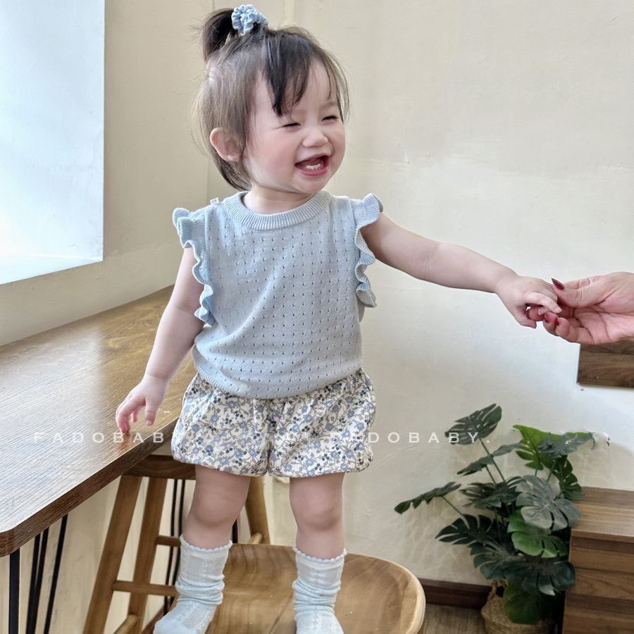 小清新針織.碎花套裝