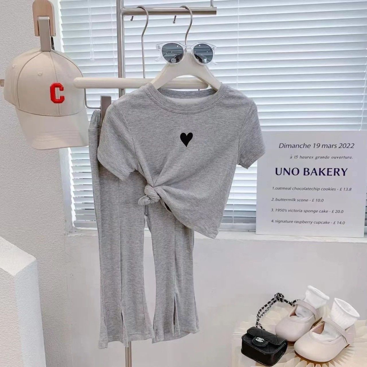 夏季冰絲休閒套裝(灰/黑)