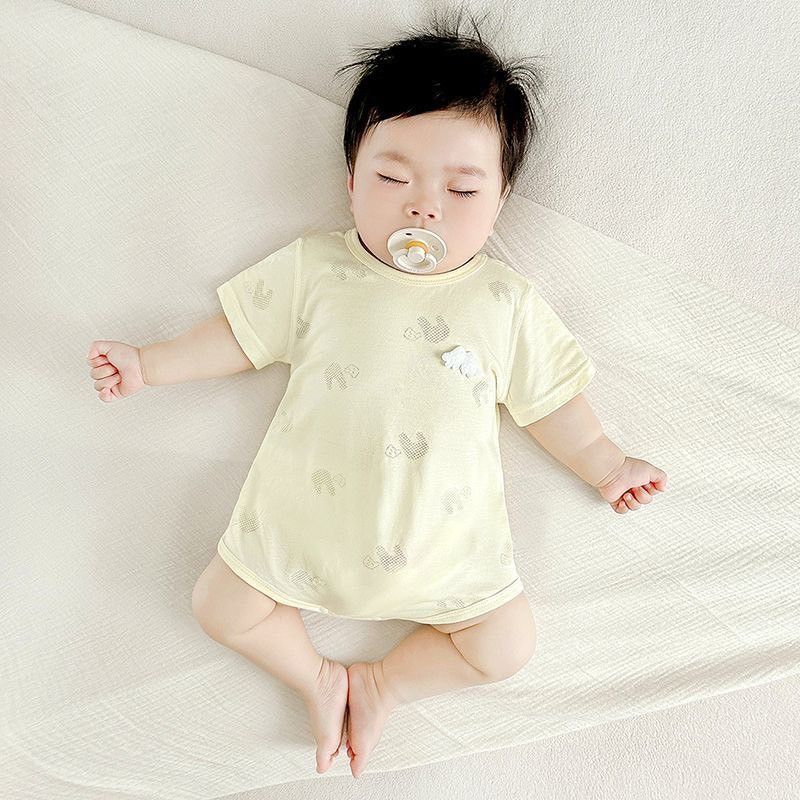 小翅膀透氣包屁衣(淡黃)