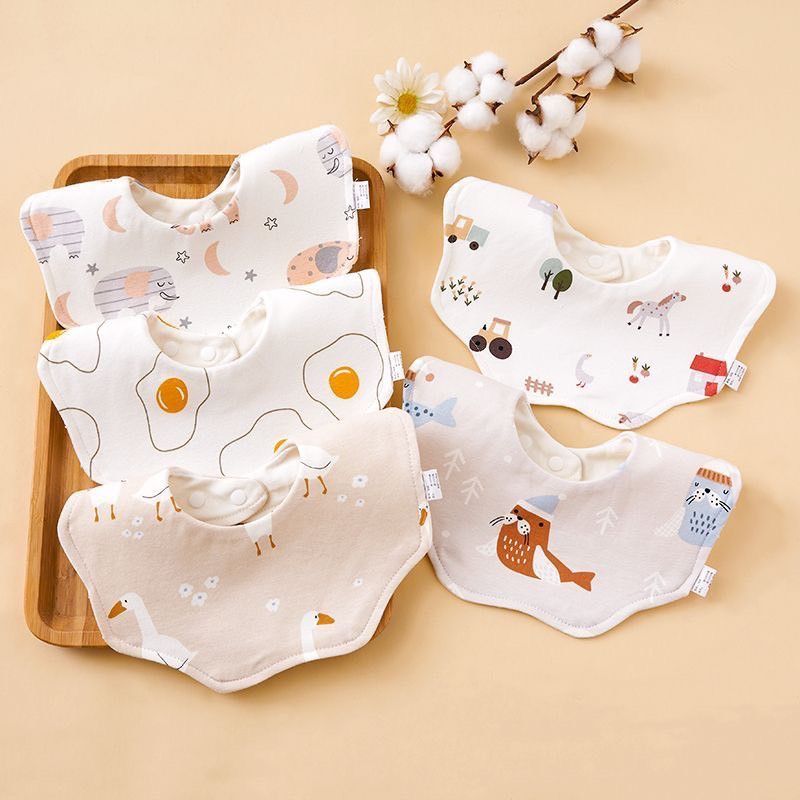 女寶口水巾5入組(動物樂園)