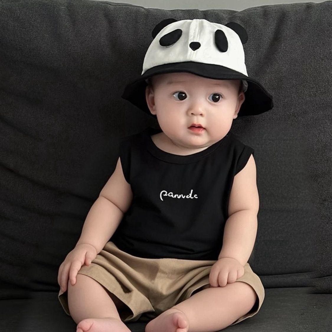 韓系男寶寶套裝(黑/白)