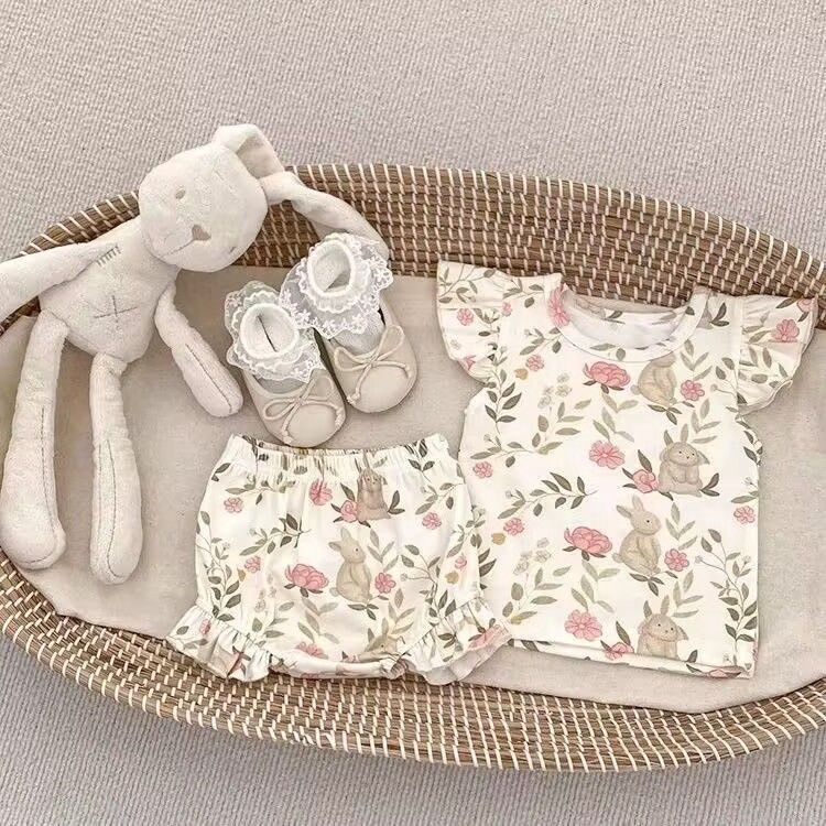 韓版冰絲套裝(兔子/ 圓點)