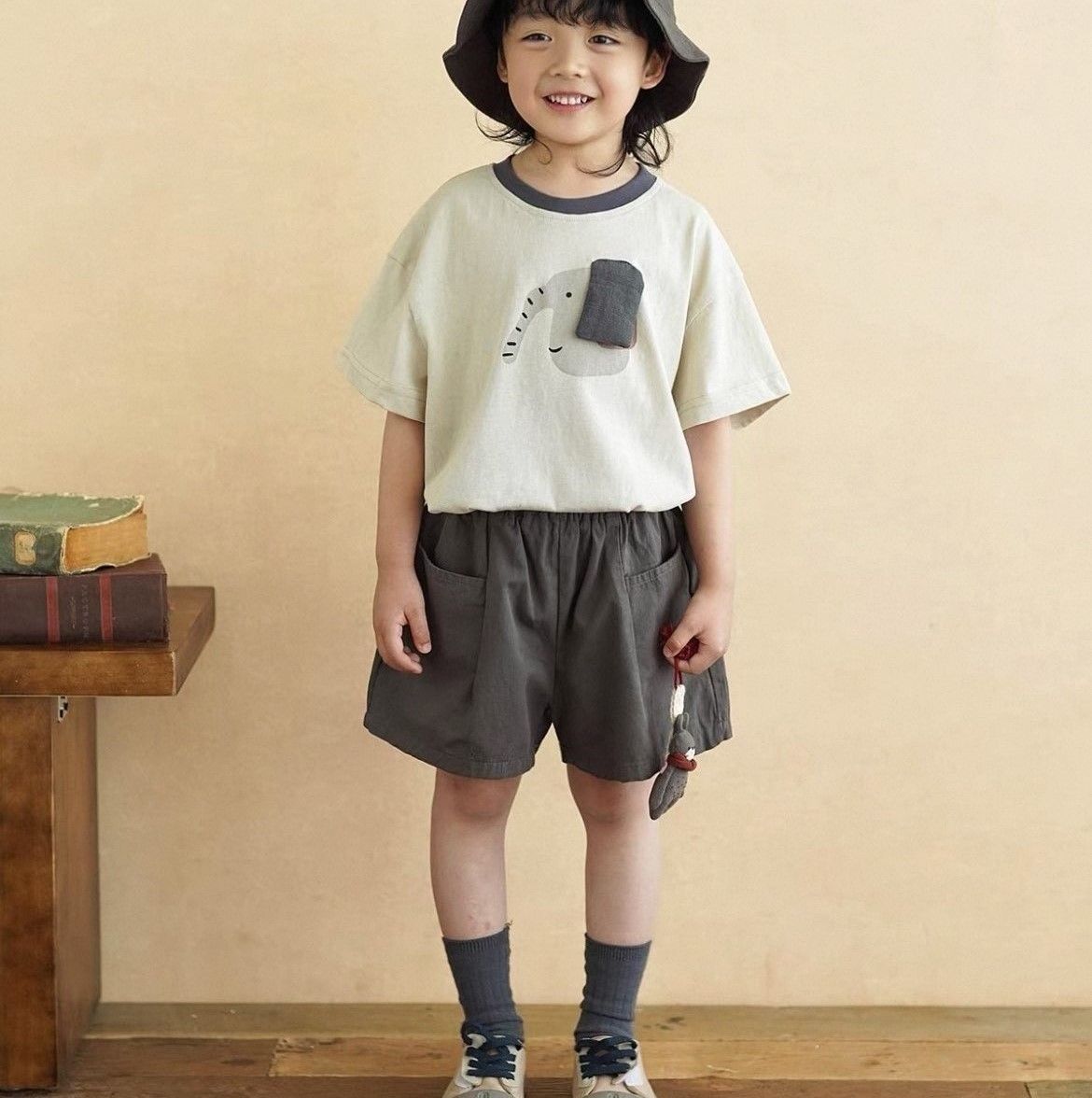 工裝風口袋短褲(灰/卡其)