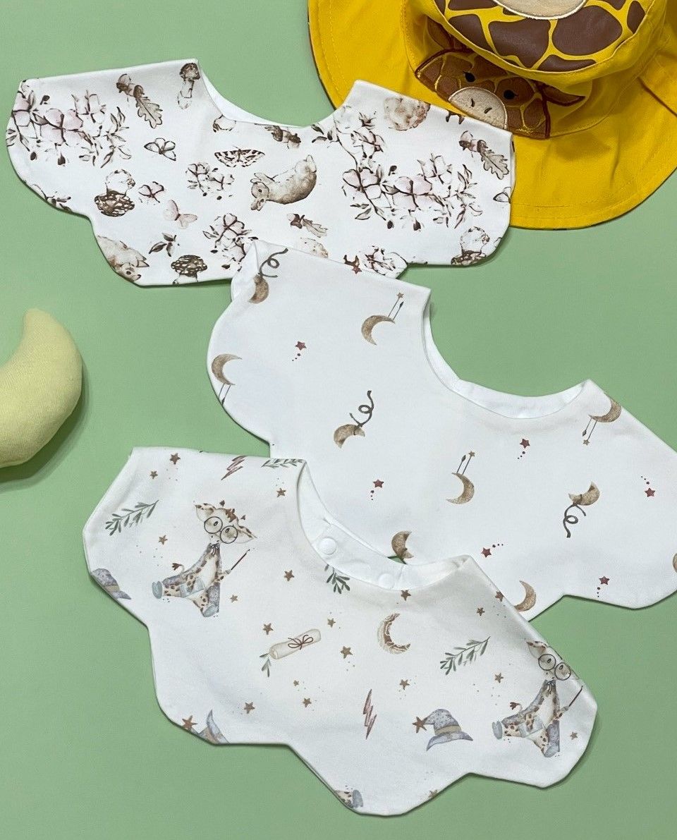 插畫風口水巾組(森林好友)