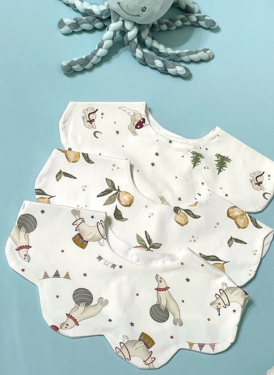 插畫風口水巾組(海洋樂園)