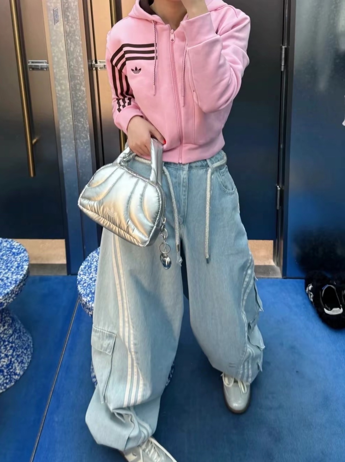 預購 adidas originals 短版 夾克外套 棉外套 女款 粉色 NN7665