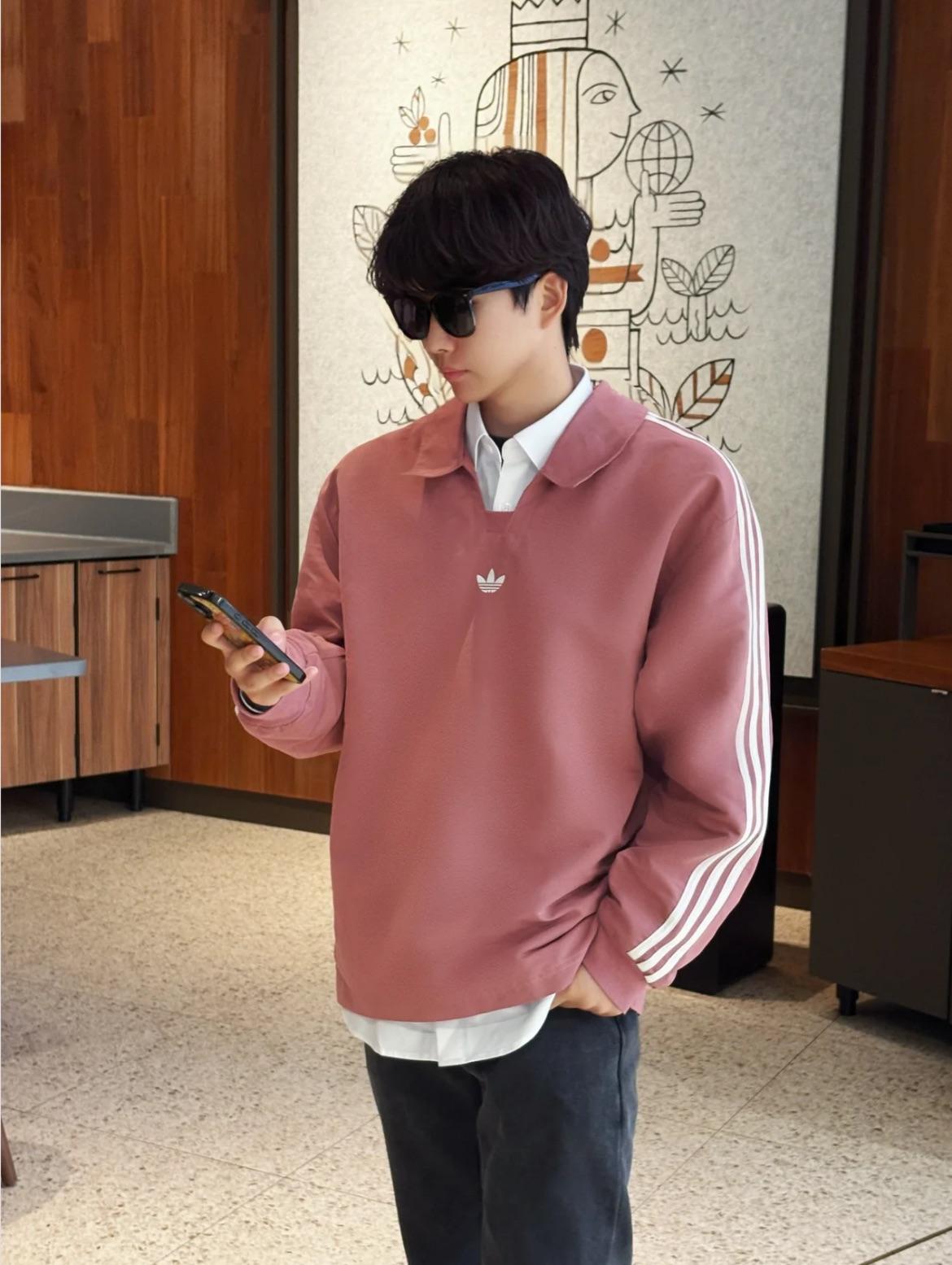 預購 adidas originals RUGBY FW24 POLO SHIRT 翻領休閒運動長袖條紋Polo衫 男女