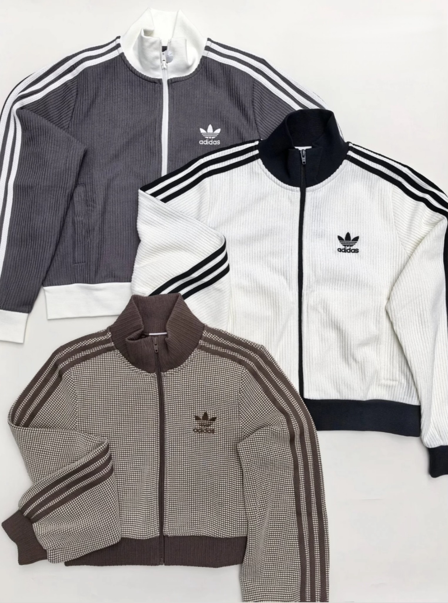 adidas originals 短款 立領長袖夾克  外套 女款 靛藍色/白色/棕色/可可白