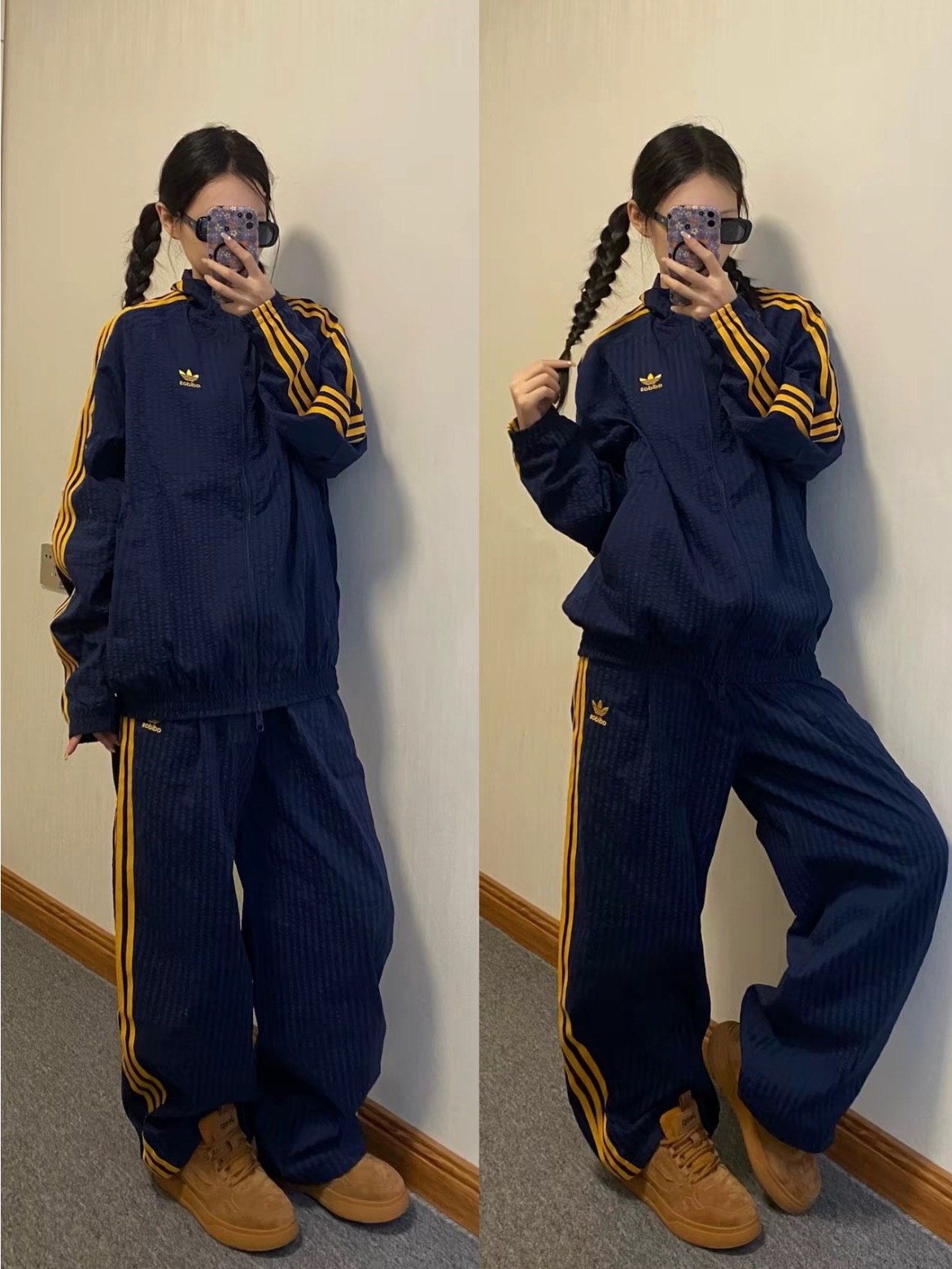 預購 adidas originals 復古立領運動寬松夾克 男款 藏青藍KC2606 黑KC2605