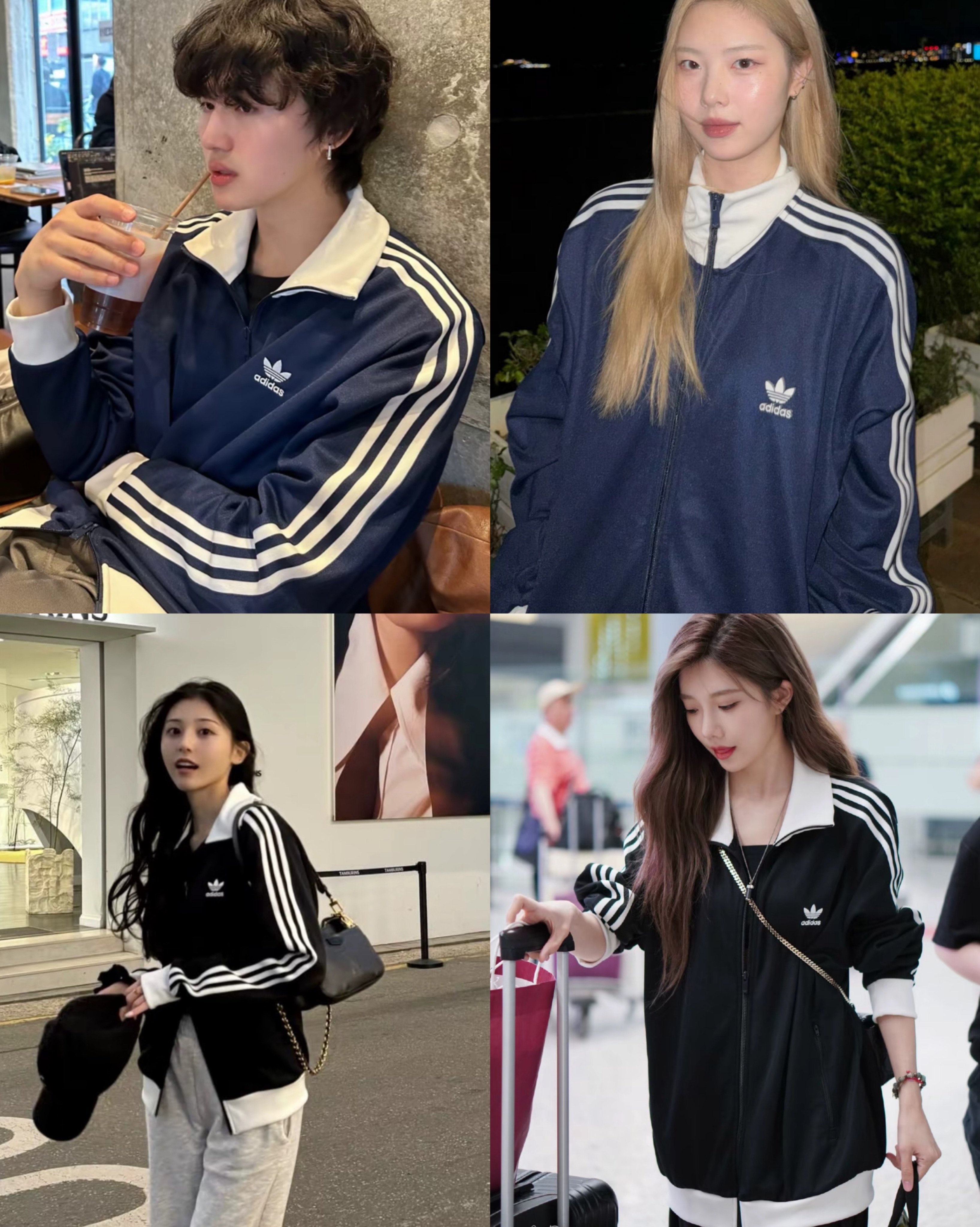 預購 adidas originals 經典 三條紋拼色立領長袖夾克外套 男款 夜藍色IP0418 黑II5763