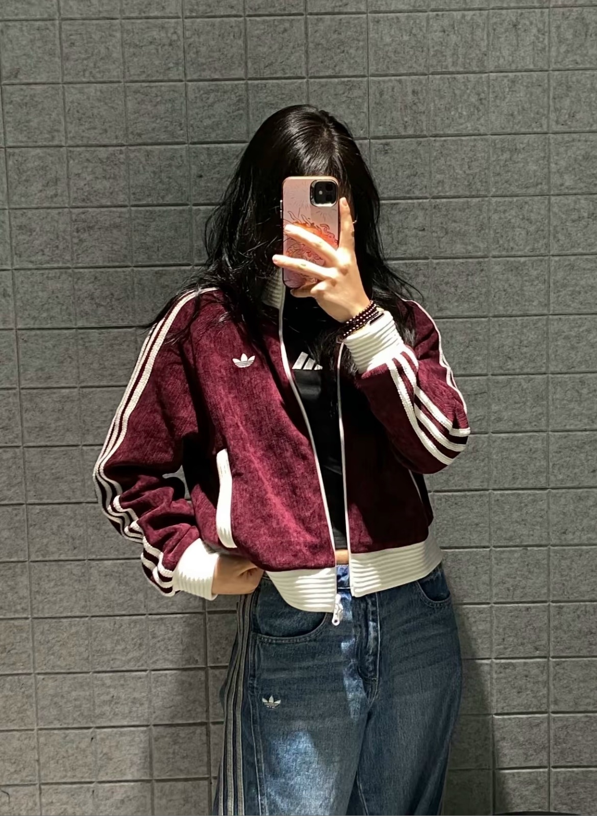 預購adidas originals 紅絲絨 外套 女款