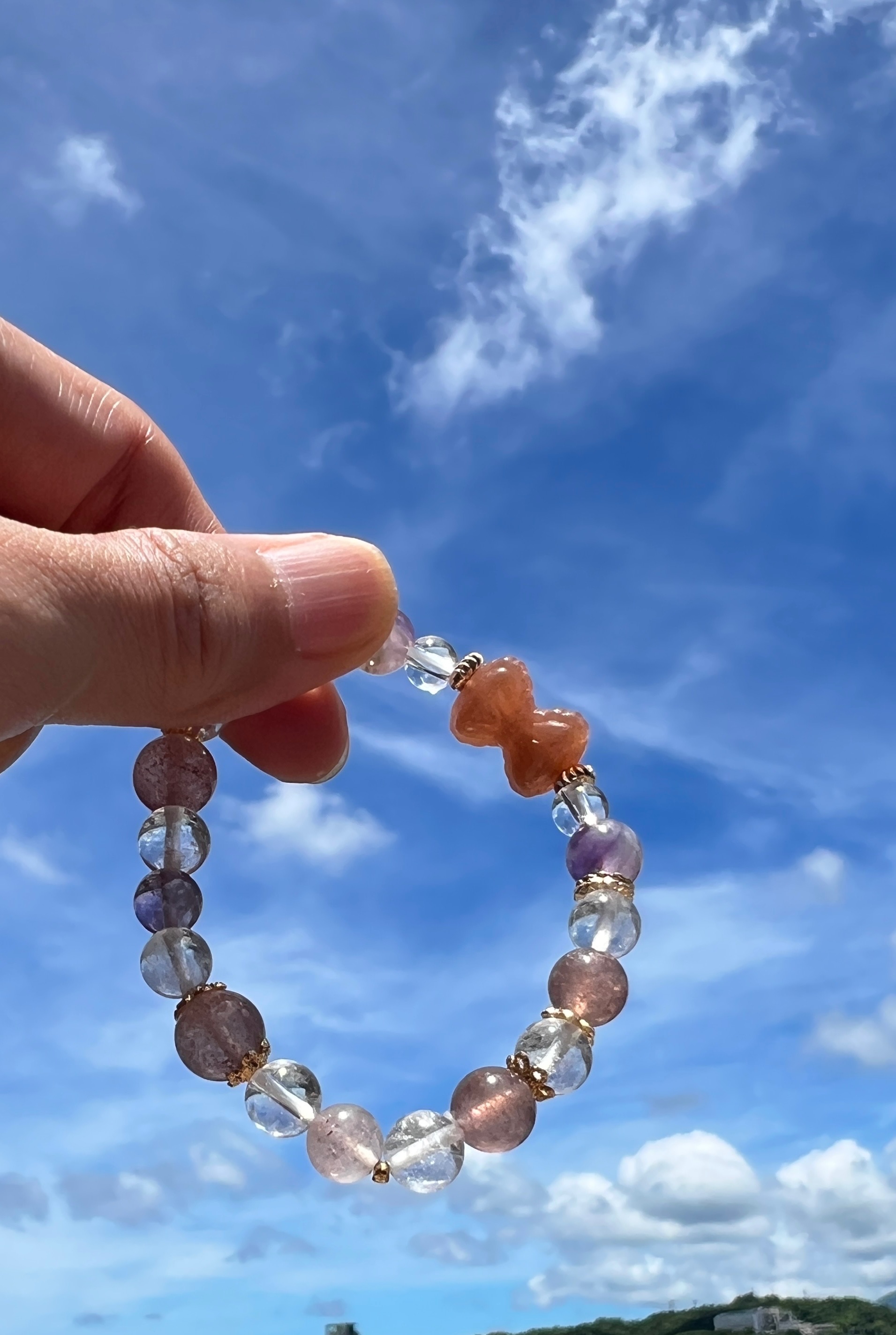 繫好緣｜粉草莓蝴蝶結人緣手鍊