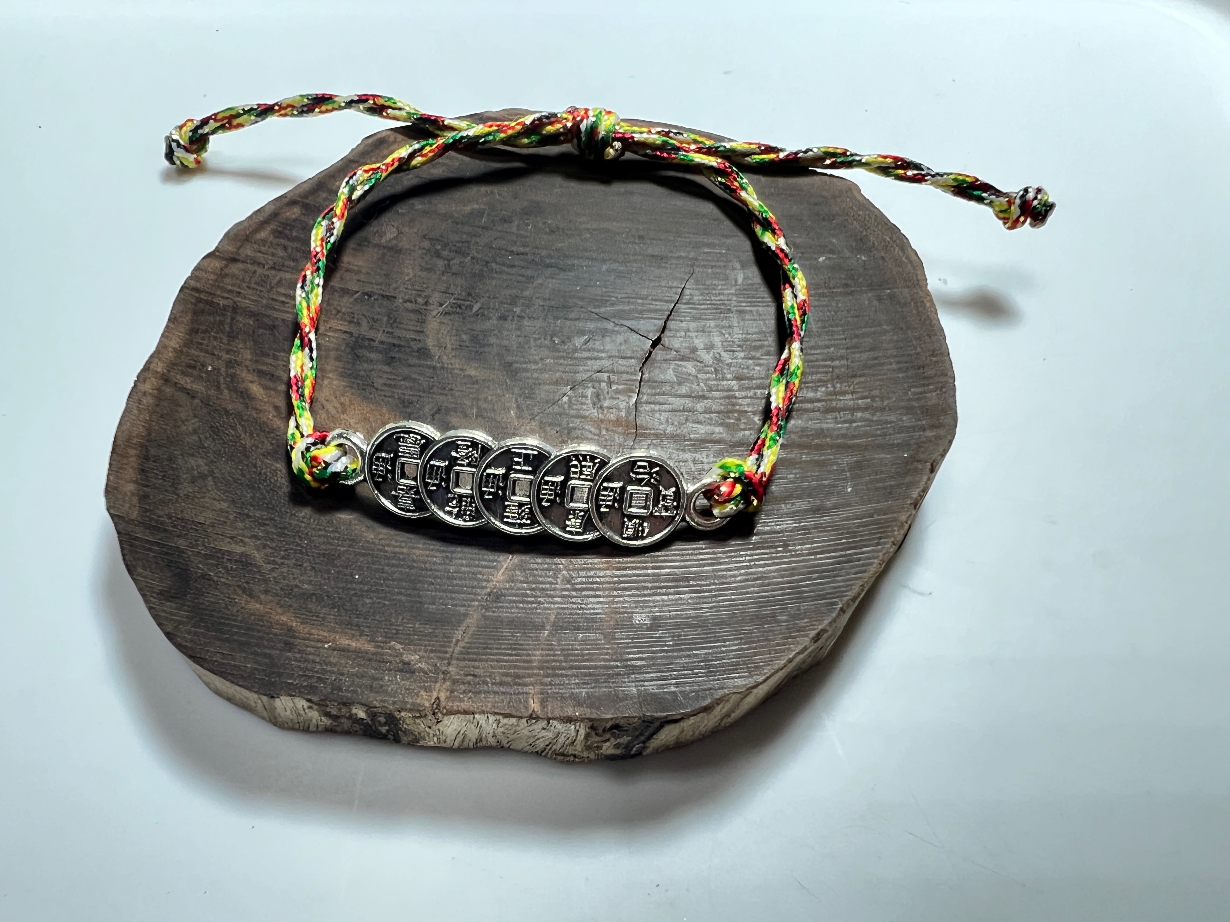 🌟 五帝錢 × 五色線編織手繩 🌟