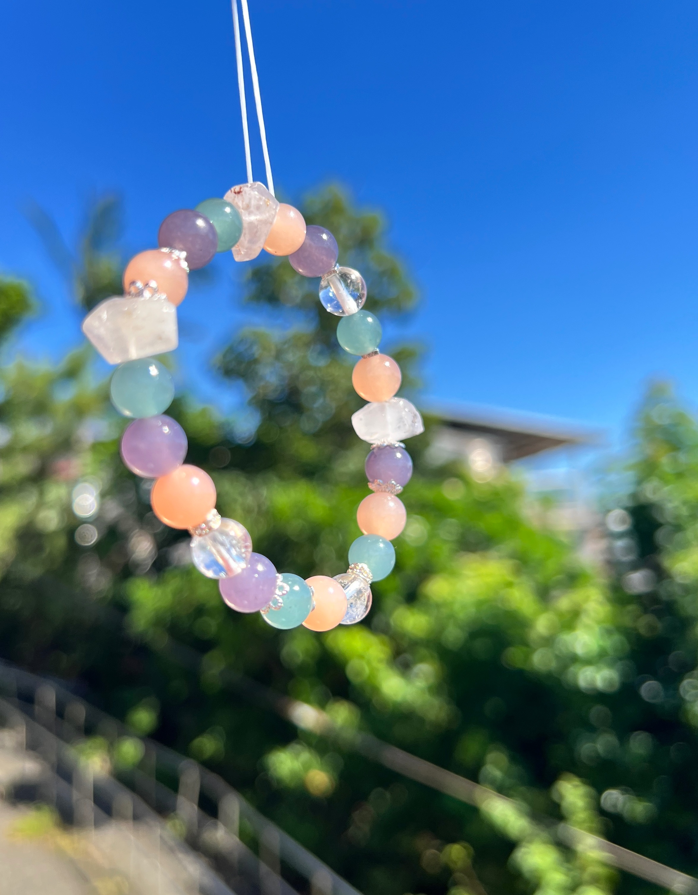 🌙 暮光湖心 · 五石能量手鍊 ✨