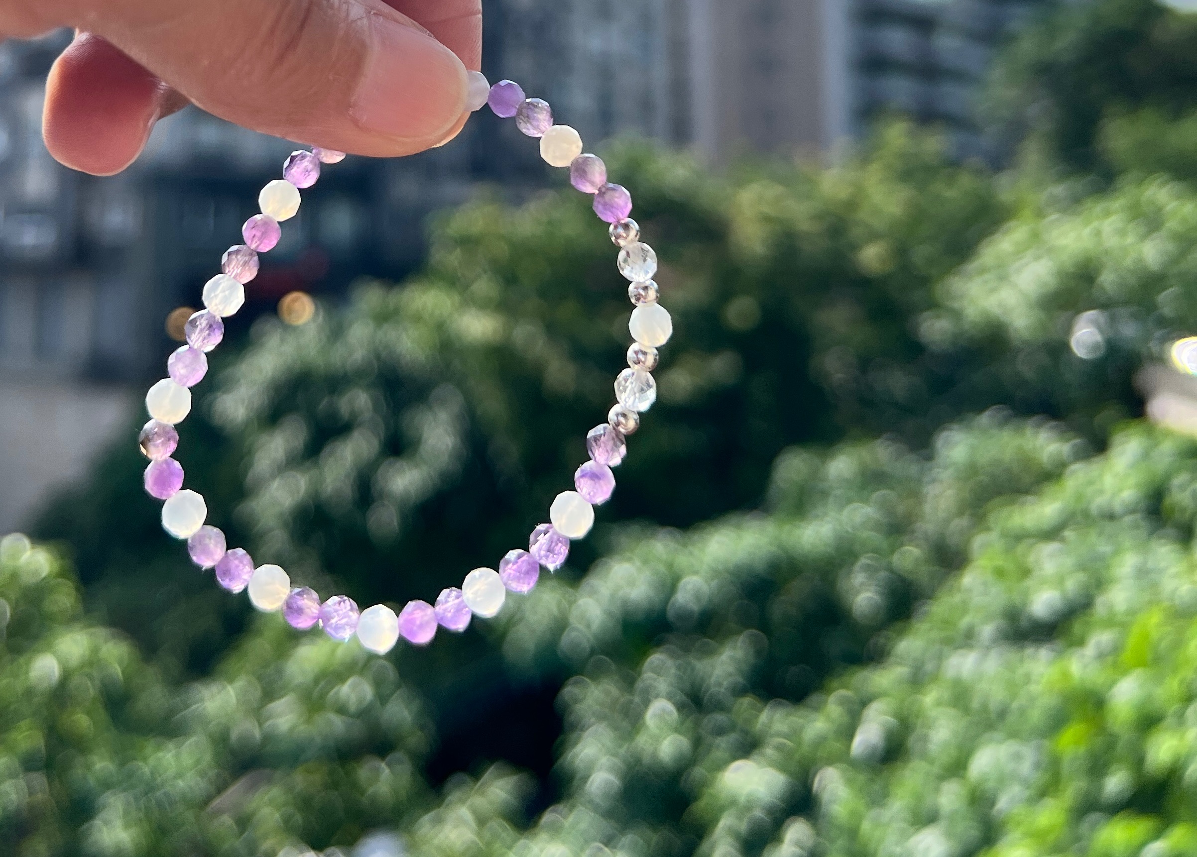 💜🌙 紫月心澄｜白水晶 × 白月光 × 紫水晶