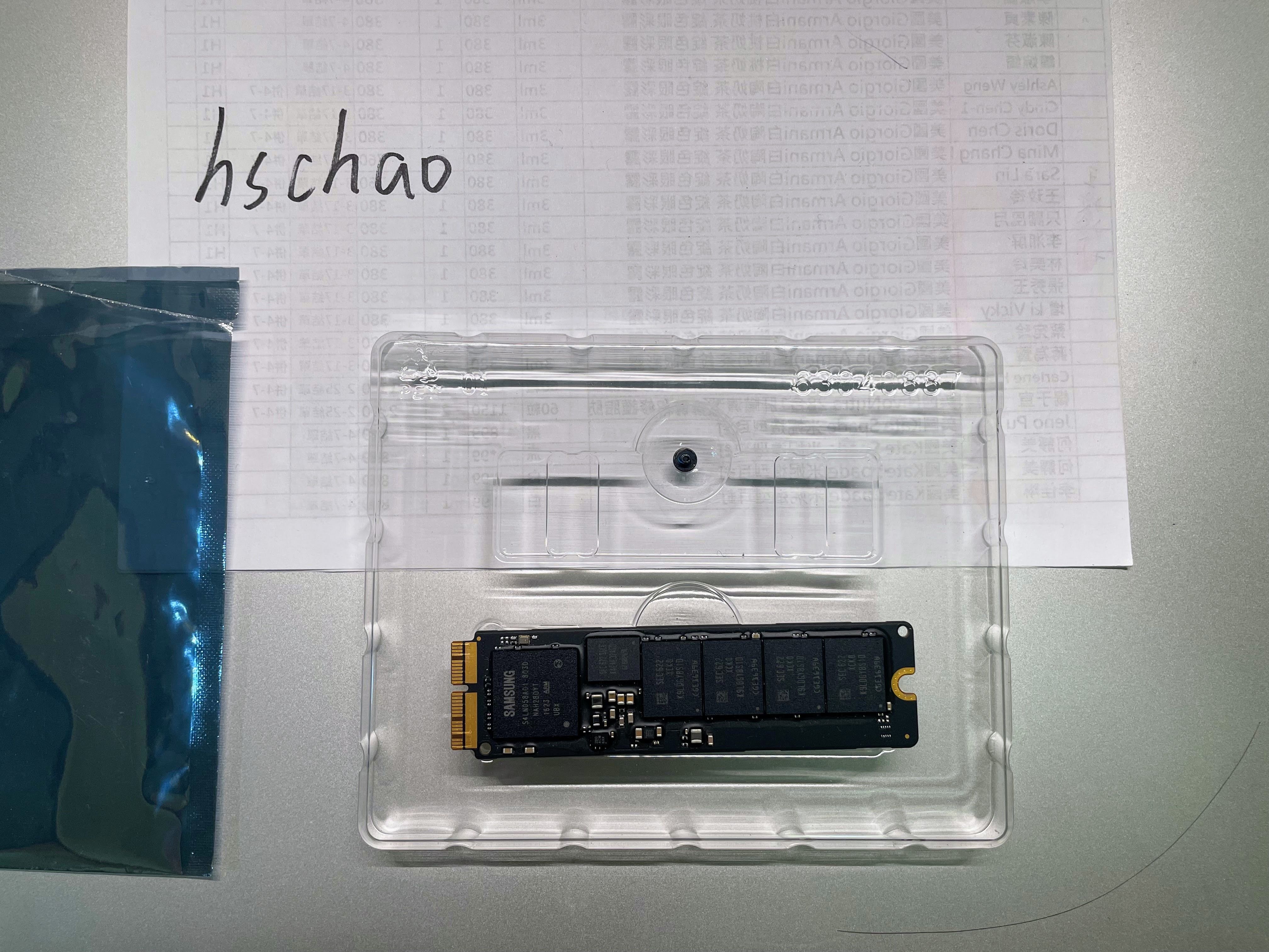 Apple 原廠拆機SSD Samsung 128GB PCIe NVMe