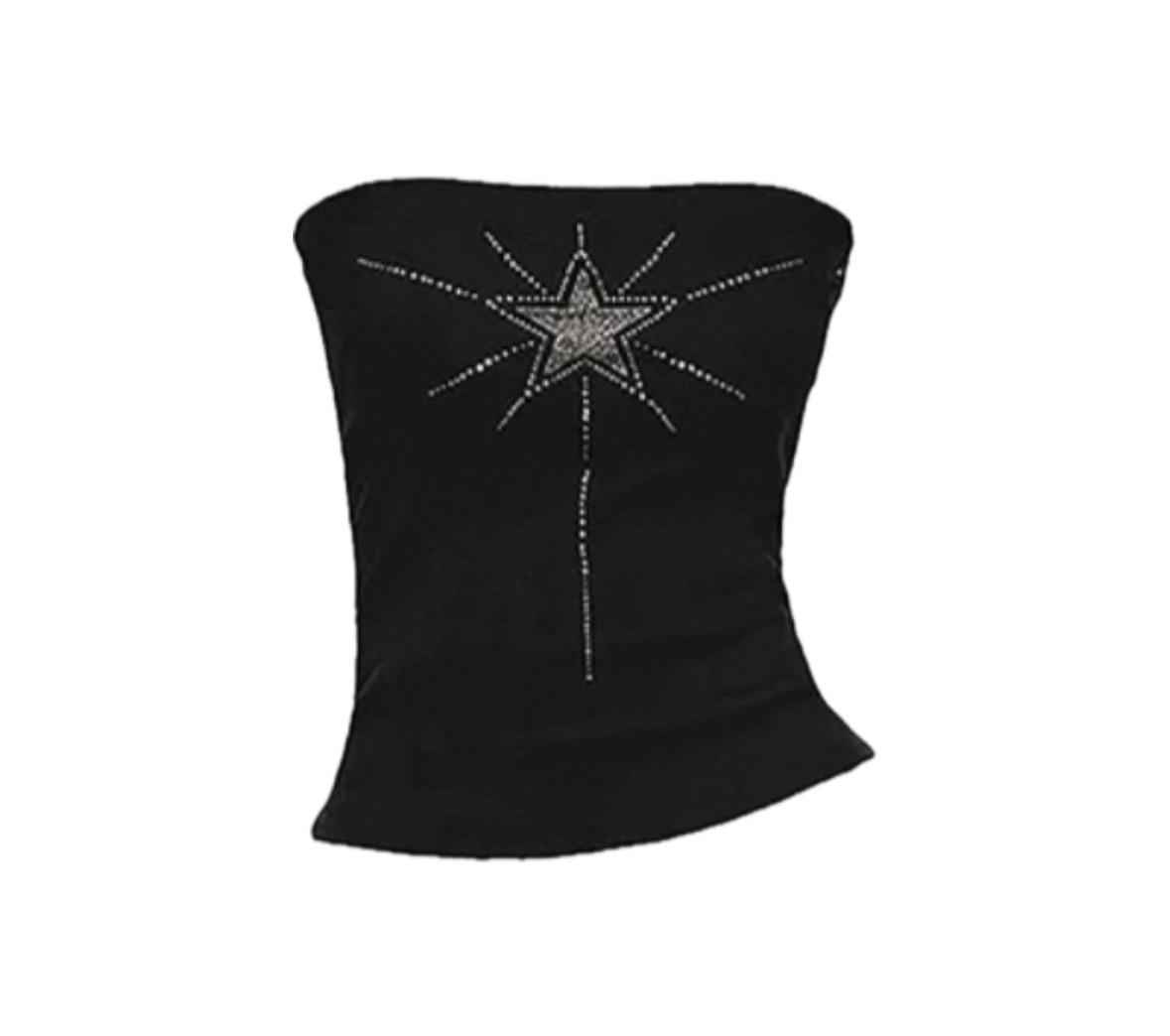 美式复古性感辣妹黑色抹胸背心