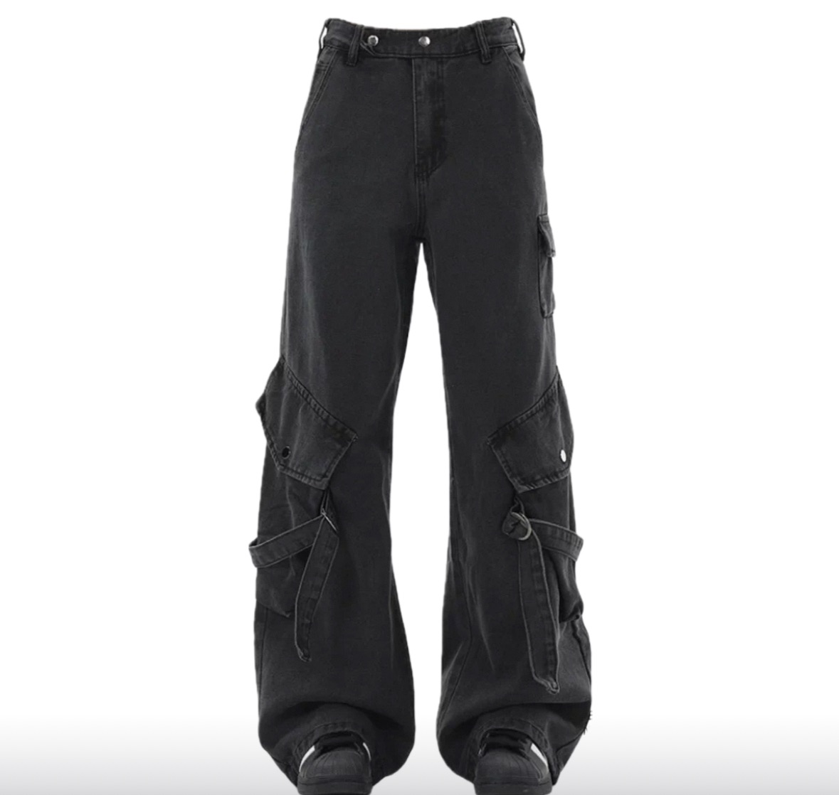 工裝牛仔褲复古直筒寬鬆垂感