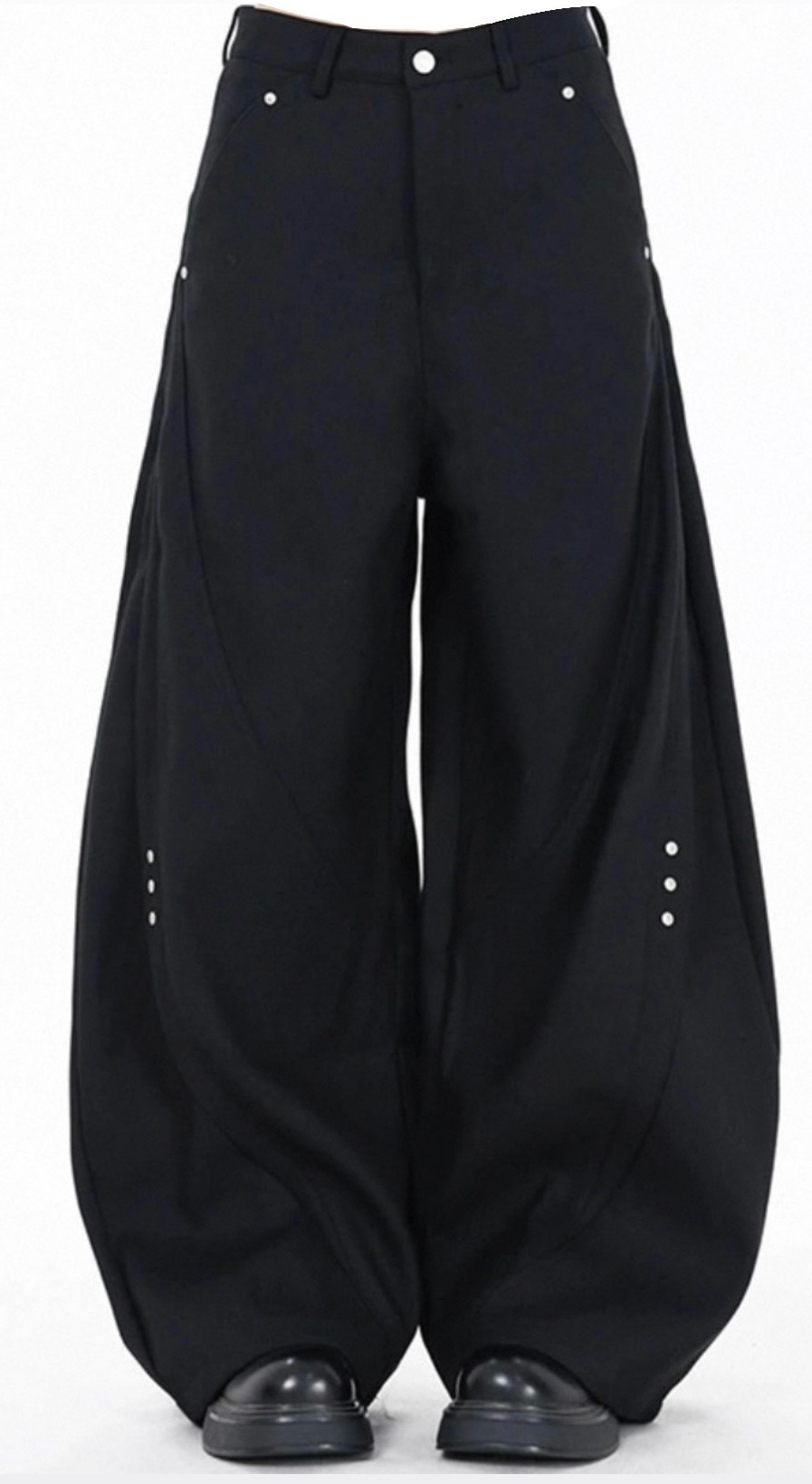 美式彎刀直筒闊腿褲