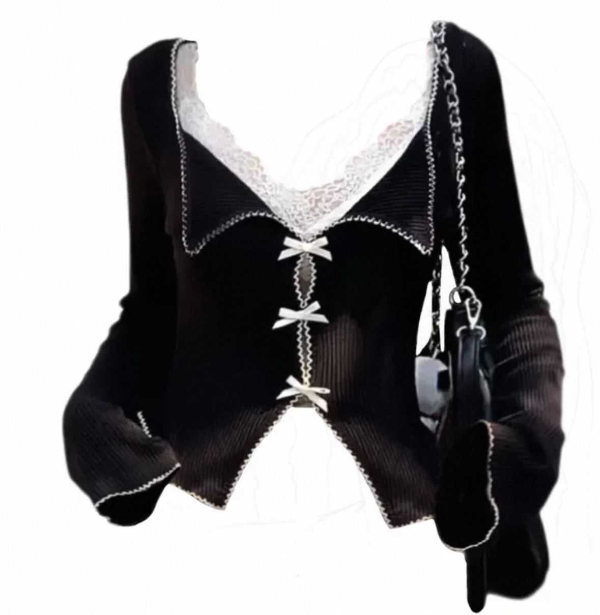 純慾蕾絲内搭疊穿針織