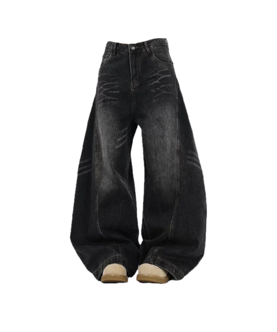 美式街頭闊腿彎刀褲